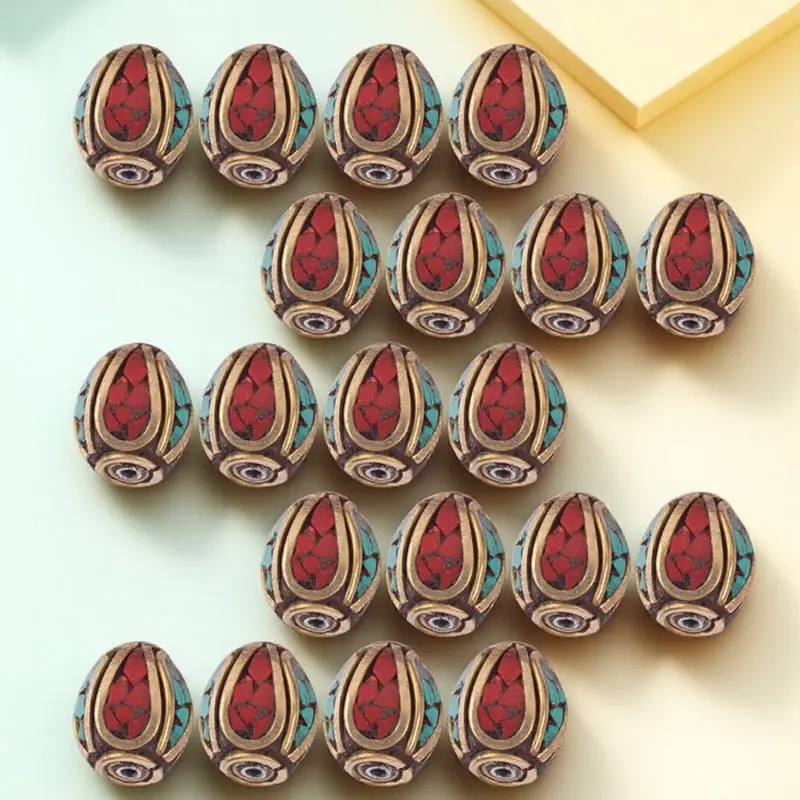 

20Pcs Nepal Handmade Buddha Beads Brass Spacer Beads Smooth Surface DIY Jewelry Making Bracelets Necklaces Anklets Earrings