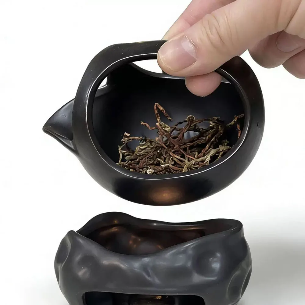 3 in 1 Japanese-style Tea Warmer Set Ceramics Candle Heating Tea Titian Stove Black Essential Oil Incense Burner Kung Fu Tea Set