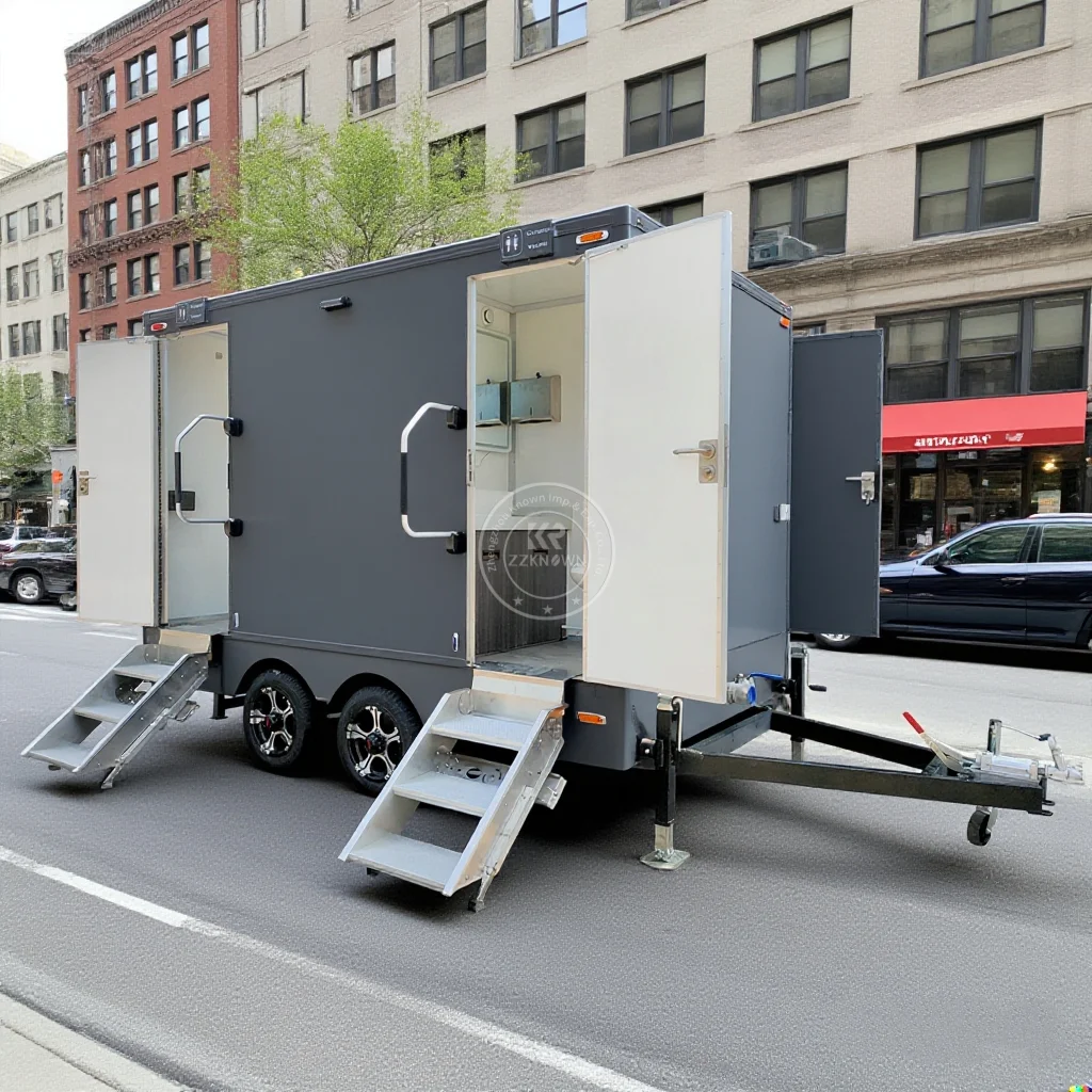 

Prefab House Portable Toilet Trailer Shower Rooms Outdoor Camping Mobile Toilet Trailer Luxury Restroom Trailer
