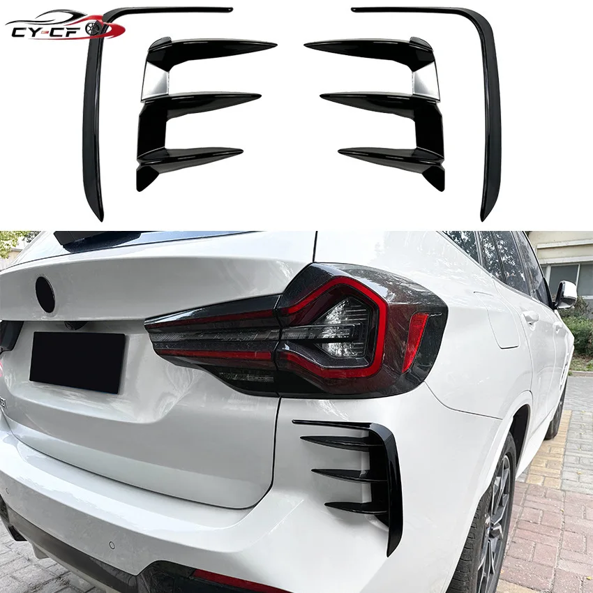 Prominent Car Glossy Black Rear Bumper Splitter Kit Set Spoiler Rear Canard Air Vent Trim For BMW X3 G01 LCI M Sport 2022-2023