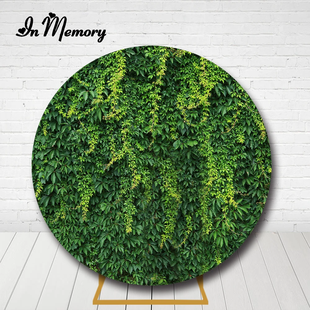 

Green Leaf Round Backdrop Birthday Baby Shower Party Decoration Photocall Circle Background Photo Studio Props Supplies