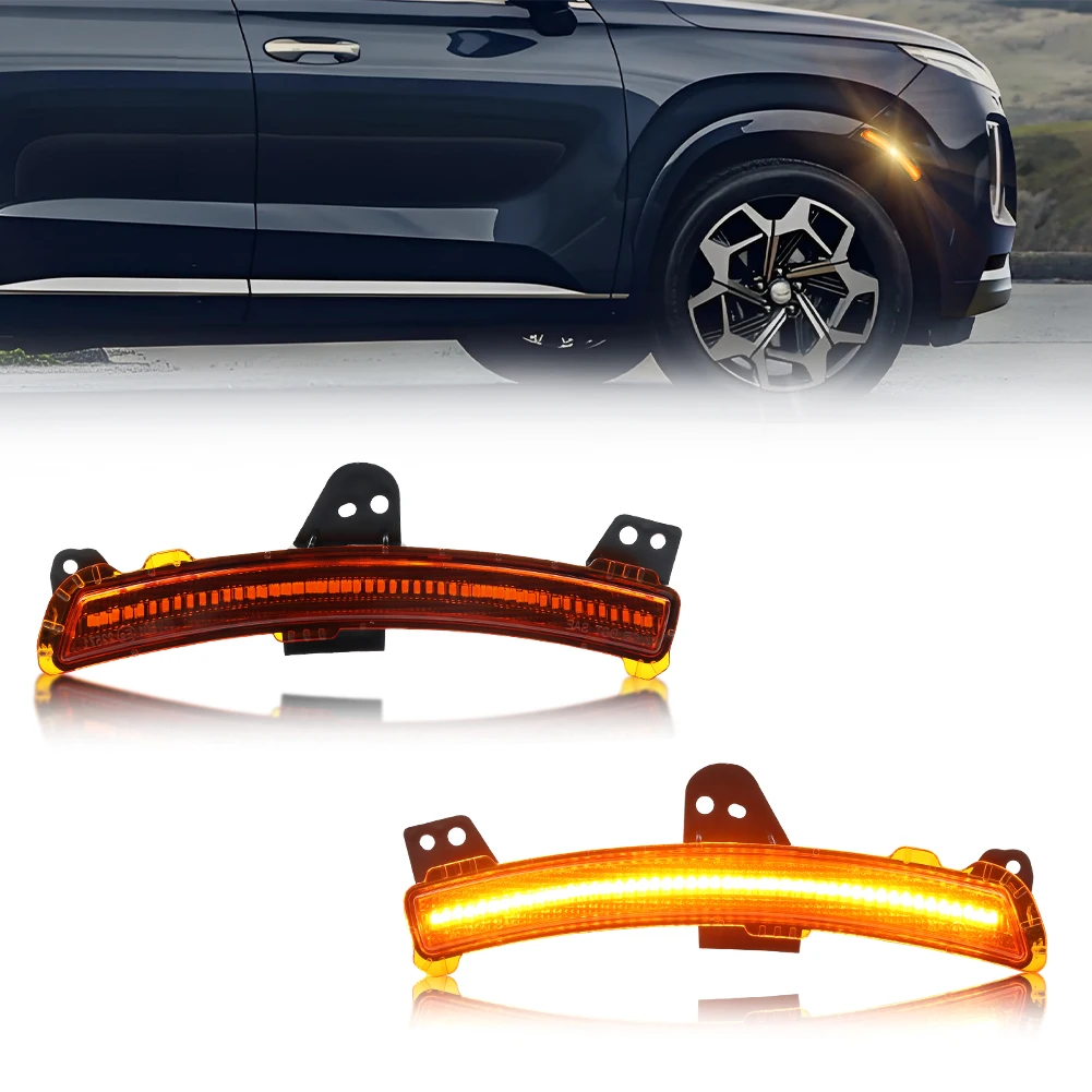 2pcs-for-2020-2021-2022-hyundai-palisade-﻿front-bumper-side-marker-light-fender-light-turn-signal-light-reflector-light-w-led