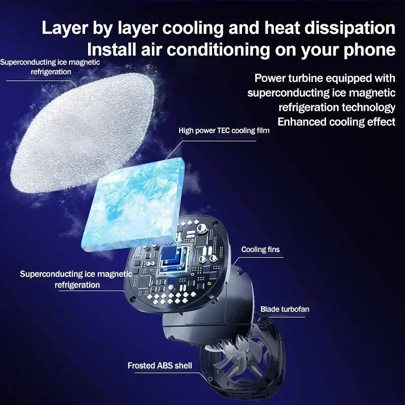 FS05 휴대용 및 저소음 열전 냉각 팬, 반도체 기반 기술 쿨러, iOS/Android용 범용