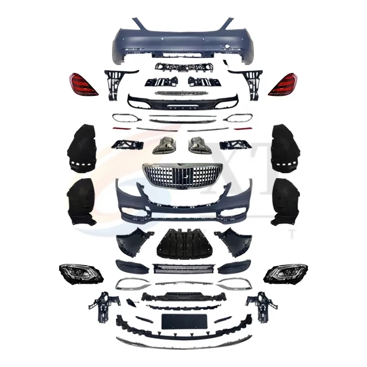 

XT Auto Car Parts Maybach Style for Mercedes-Benz S Class W222 Bumper Bodykit Grille 2014-2020 W222 Maybach Side Skirt Fender