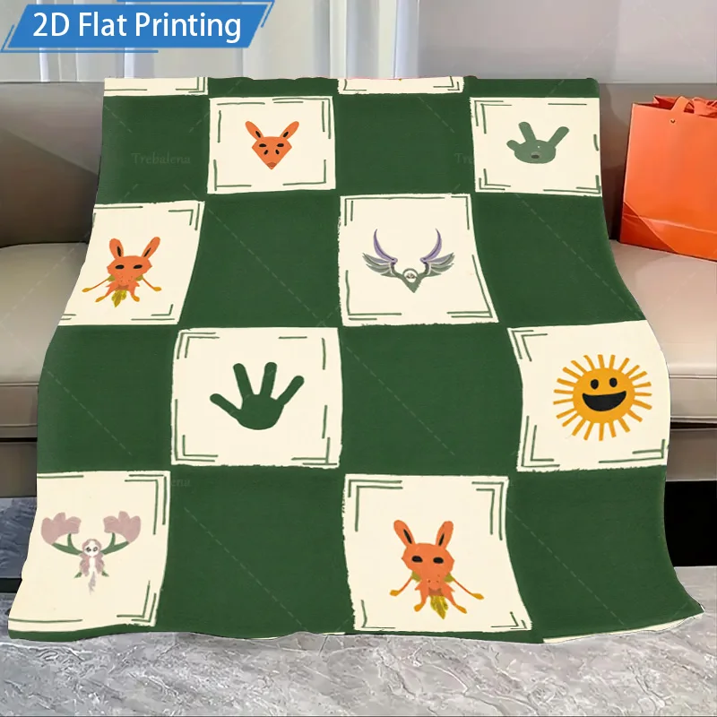 1pc Flannel Blanket Cute Animal Print Fleece Blanket for Kids and Teens Cozy Bedding Sofa Throw Gift