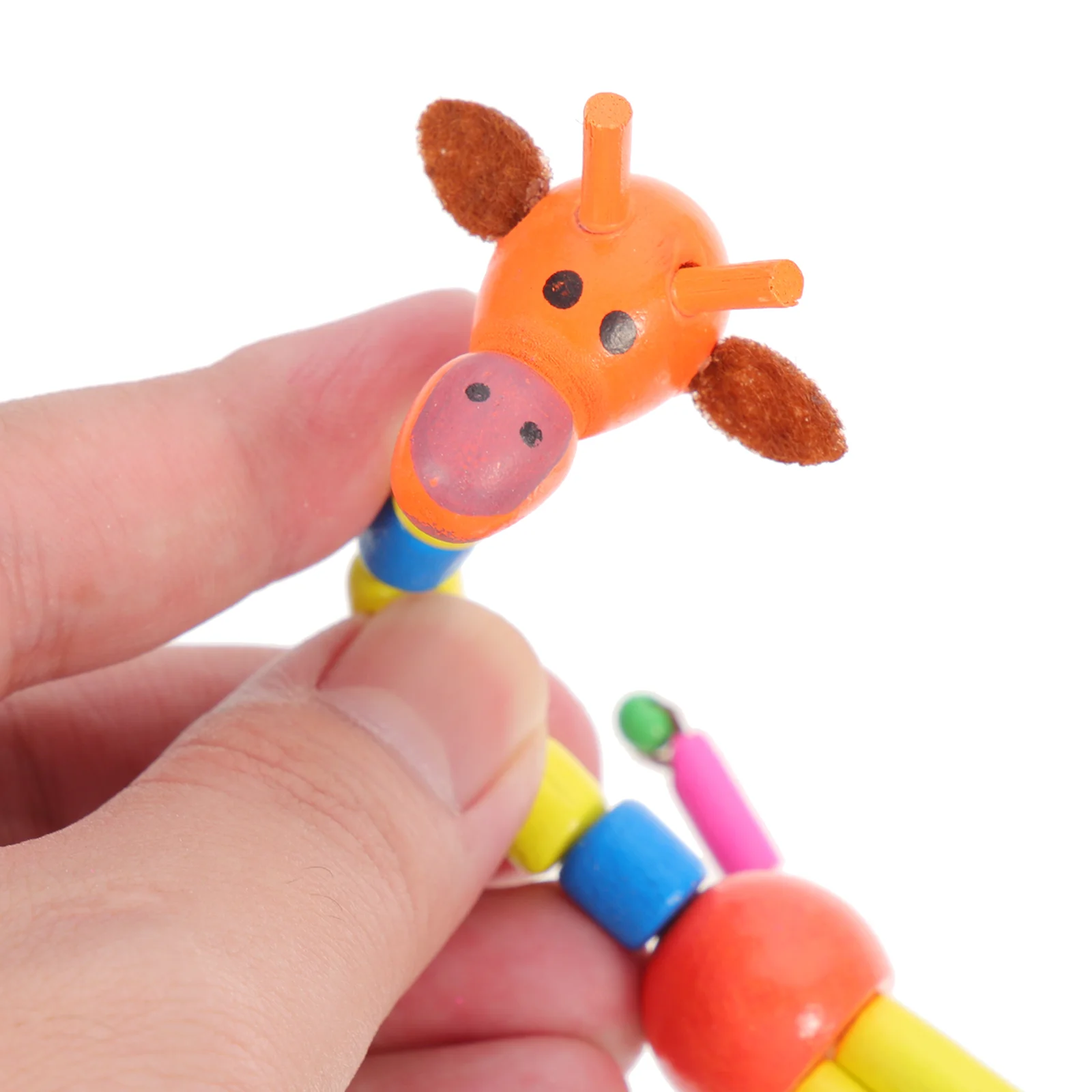 5 Pcs Giraffe Toy Infant Toys Wooden Puppets Figurine for Kids Favors Jesus Push