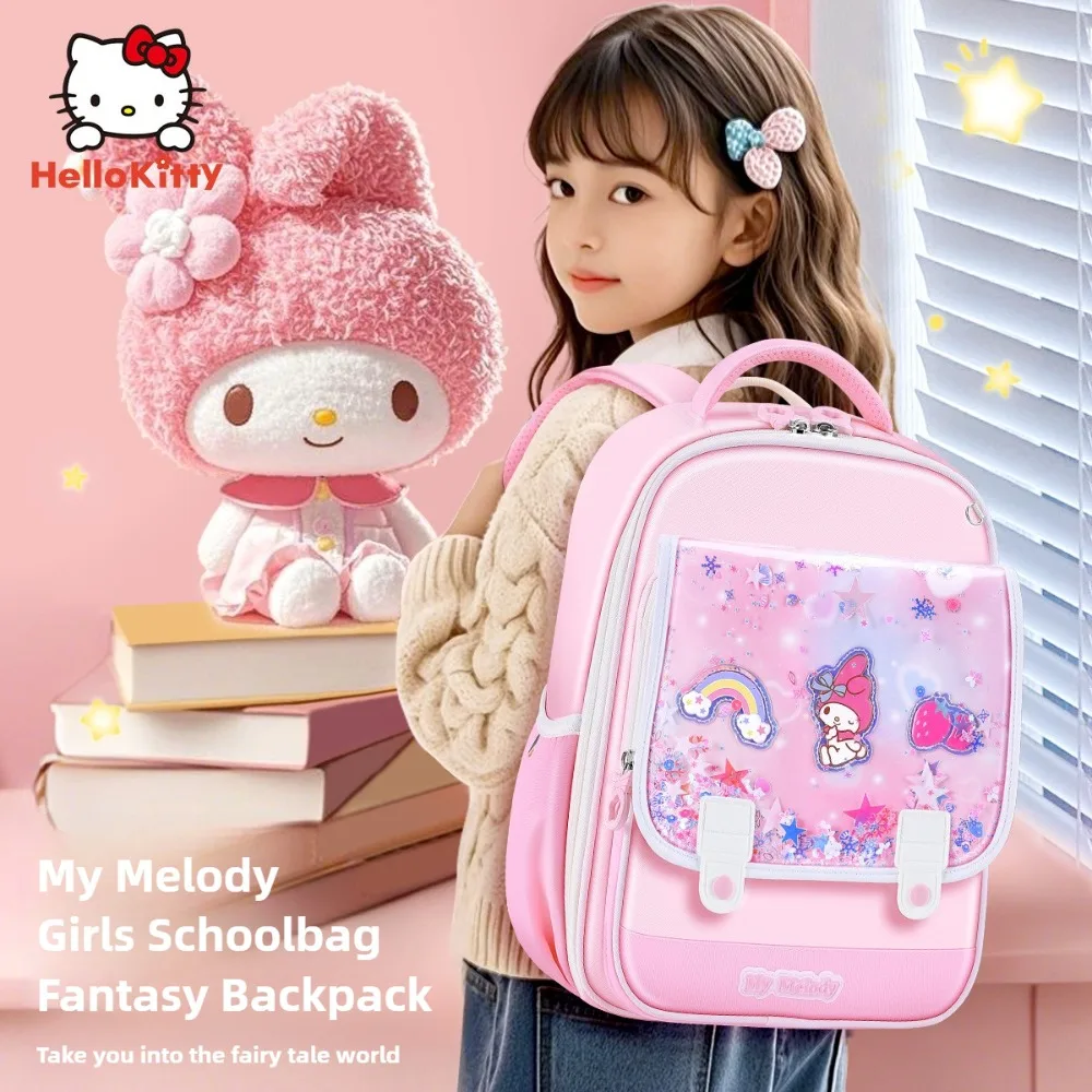 

Sanrio My Melody Backpack for Girls Cute Cartoon Kids School Bag Double Shoulder Backpack Perfect Gifts for Elementary Students