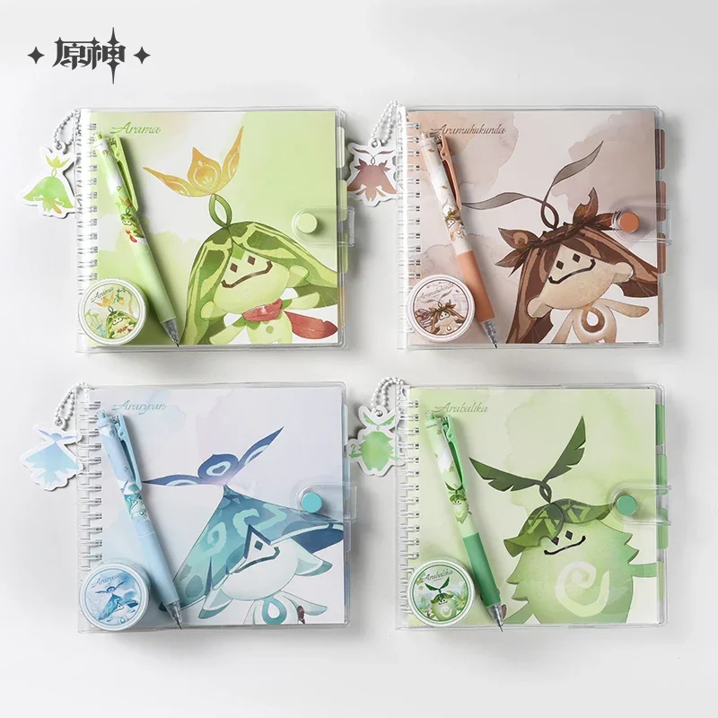 Mihoyo【Game Impact Official】Woodland Encounter Series Aranara Joint Peripheral Stationery Notebook Washi Tape Neutral Pen Set