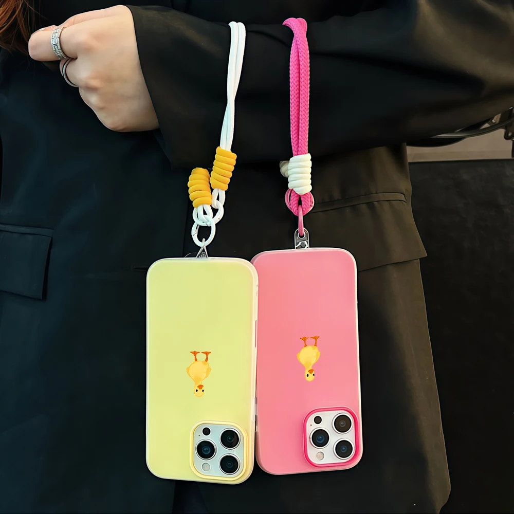 Cute Little Duck Jelly Phone Case For Samsung Galaxy S26 Ultra S25 S24 S23 S22 FE Plus A56 A55 A36 A35 A34 Soft Detachable Strap view 6