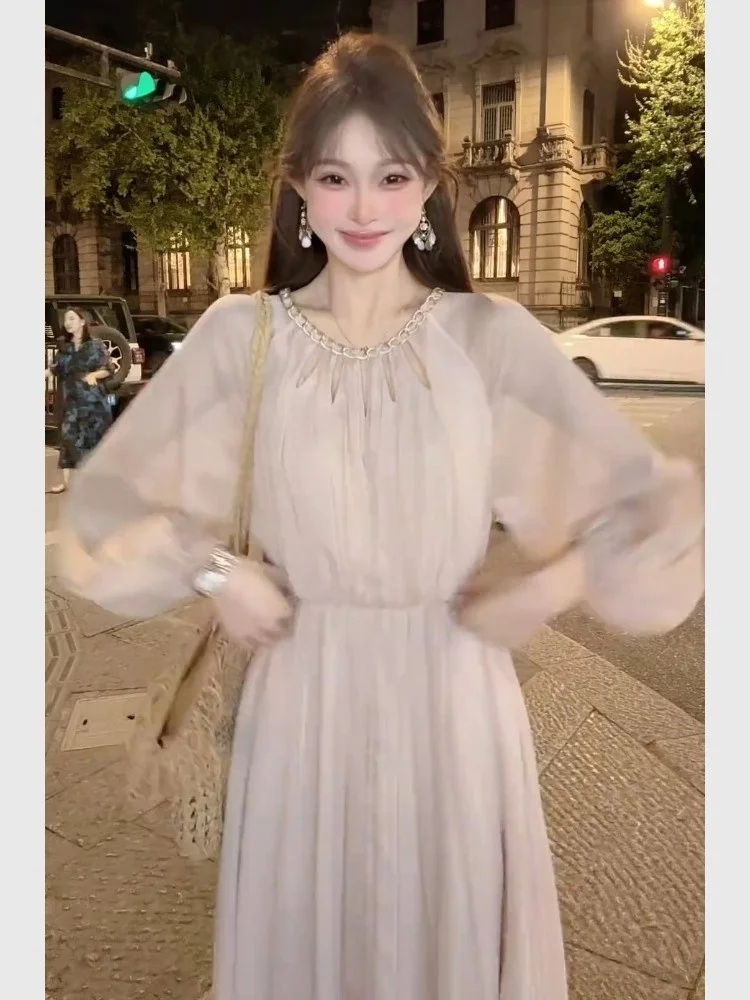 Ele Pink Summer Dr Faionable Veelzijdige strandrok voor dames, Holiday Coastline Ultra Fairy lange A-lijn rok