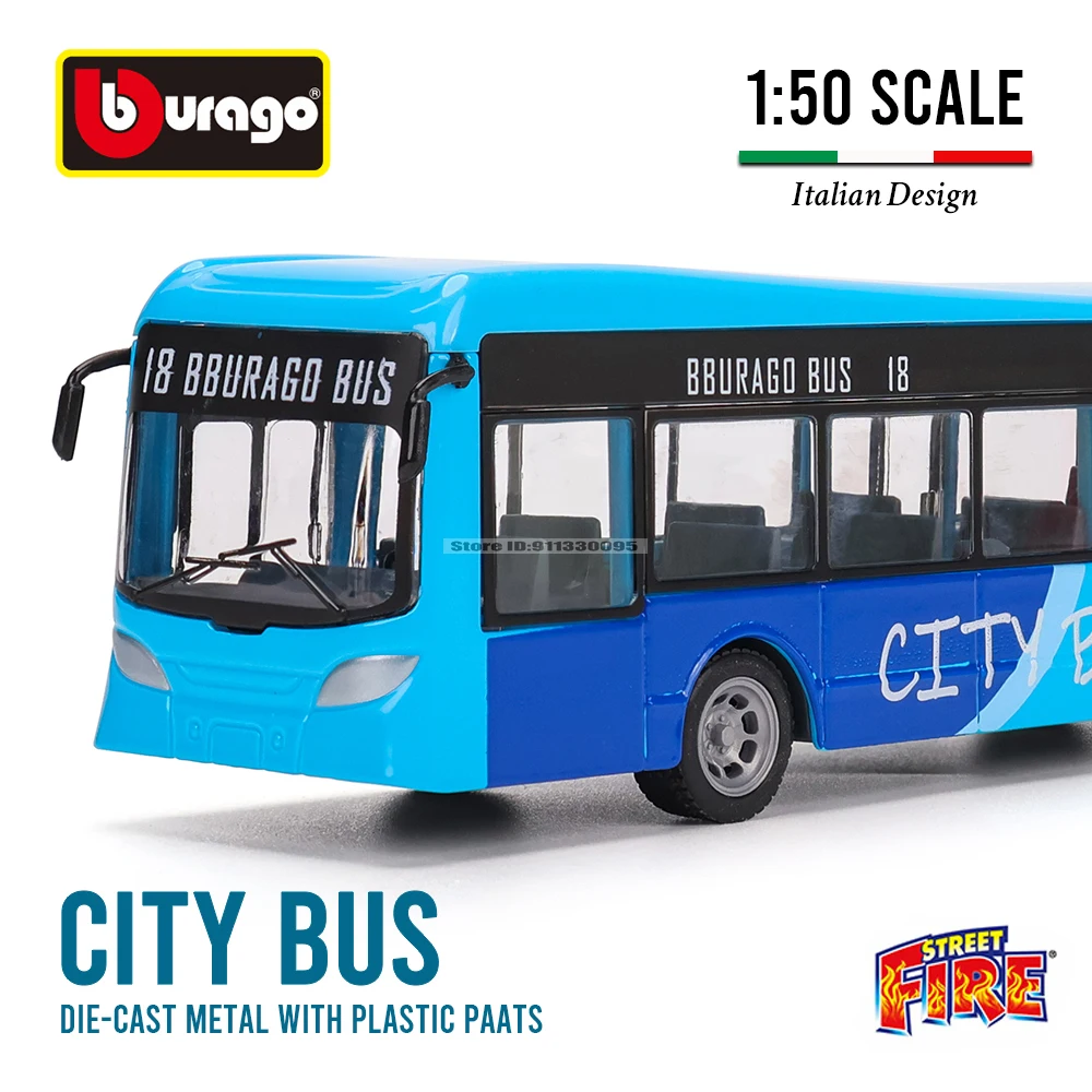 Bburago 1/50 City bus  Alloy Luxury Vehicle Diecast Cars Model Toy Collection Gift