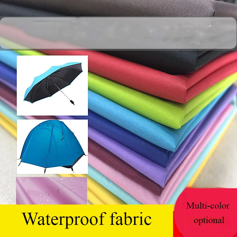 Plain Outdoor Waterproof Fabric 210T By Meter for Tents Raincoats Sewing Black Coating Curtains Textile Needlework Thin Textured