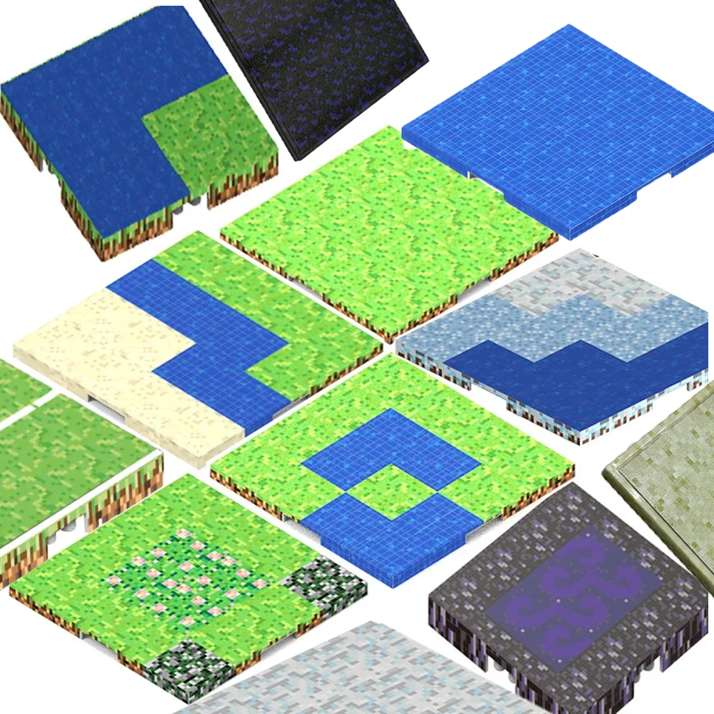 자석 블록 자석 바닥판 매치 마인 게임 월드 장난감 어린이 선물 잔디밭 연못 사막 설원 강