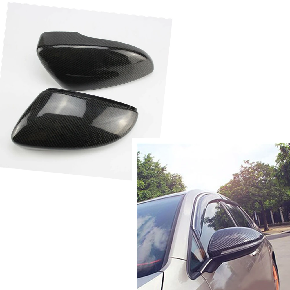 Carbon Fiber Mirror Cover Car Side Rear View Case Reverse Cap Shell Replacement Clip On For Volkswagen VW Passat CC B7 2007-2015