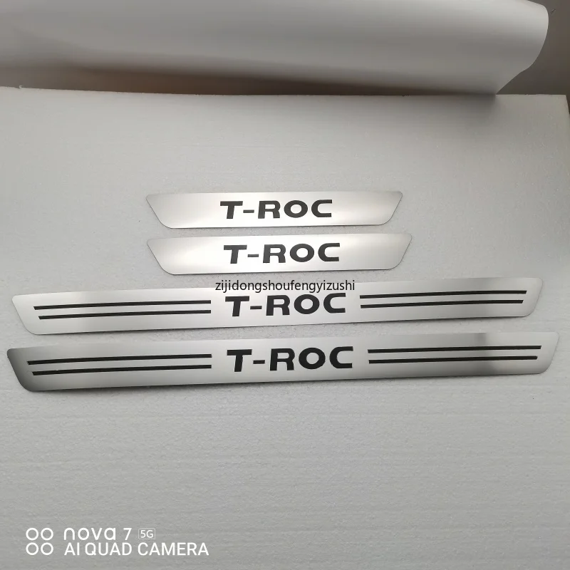 2018 2019 2020 2021 For vw Volkswagen T-ROC TROC Stainless Steel Door Sill Scuff Plate Welcome pedal Car Accessories