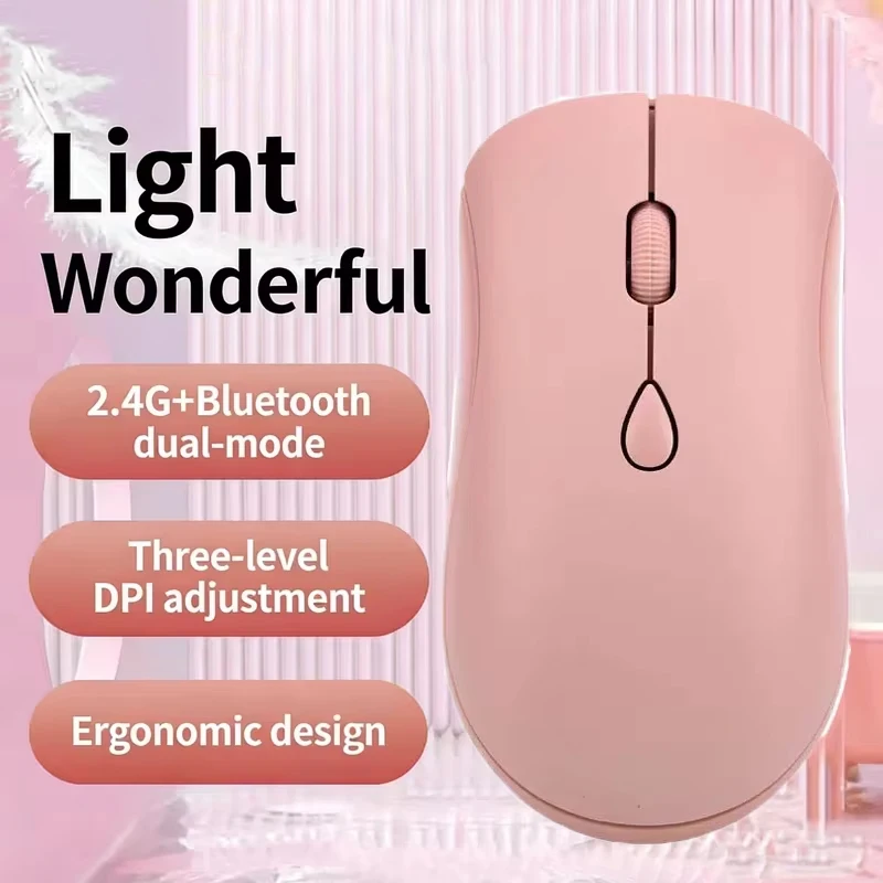 Bluetooth Wireless Mouse Silent Rechargeable Bluetooth 2.4GHz Dual-Mode Optical Ergonomic Cordless Mice for Laptop PC
