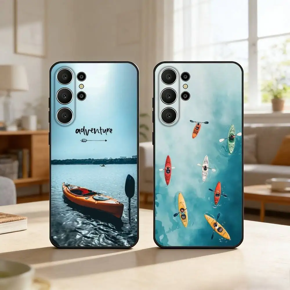 

Sprot B-Boating K-Kayaking Phone Case For Samsung S26,S25,24,23,22,30,21,10,9,Ultra,Plus,Lite,Black Soft Case