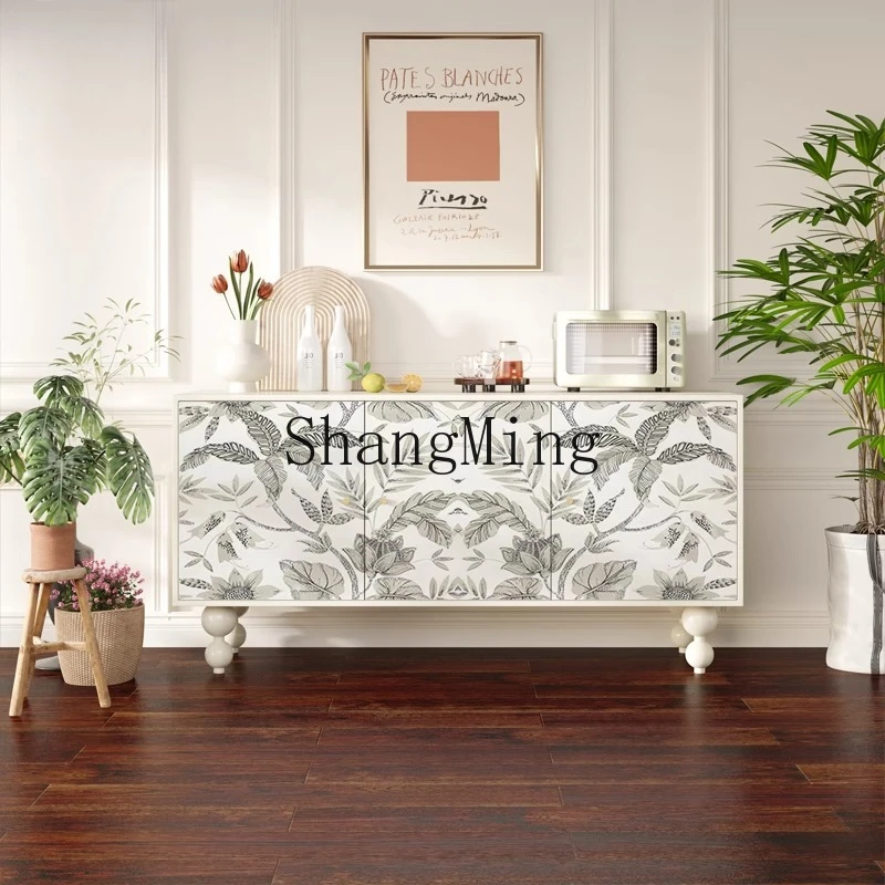 

CL Dining Side Bedroom Entrance Cabinet Cream Wind High-end Storage Cabinet Living Room Wall Storage Household Pure