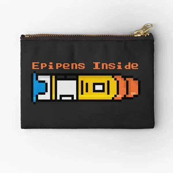 Epipens Inside Food Allergy Awareness 2  Zipper Pouches Men Pure Bag Panties Wallet Coin Women Cosmetic Pocket Socks Underwear