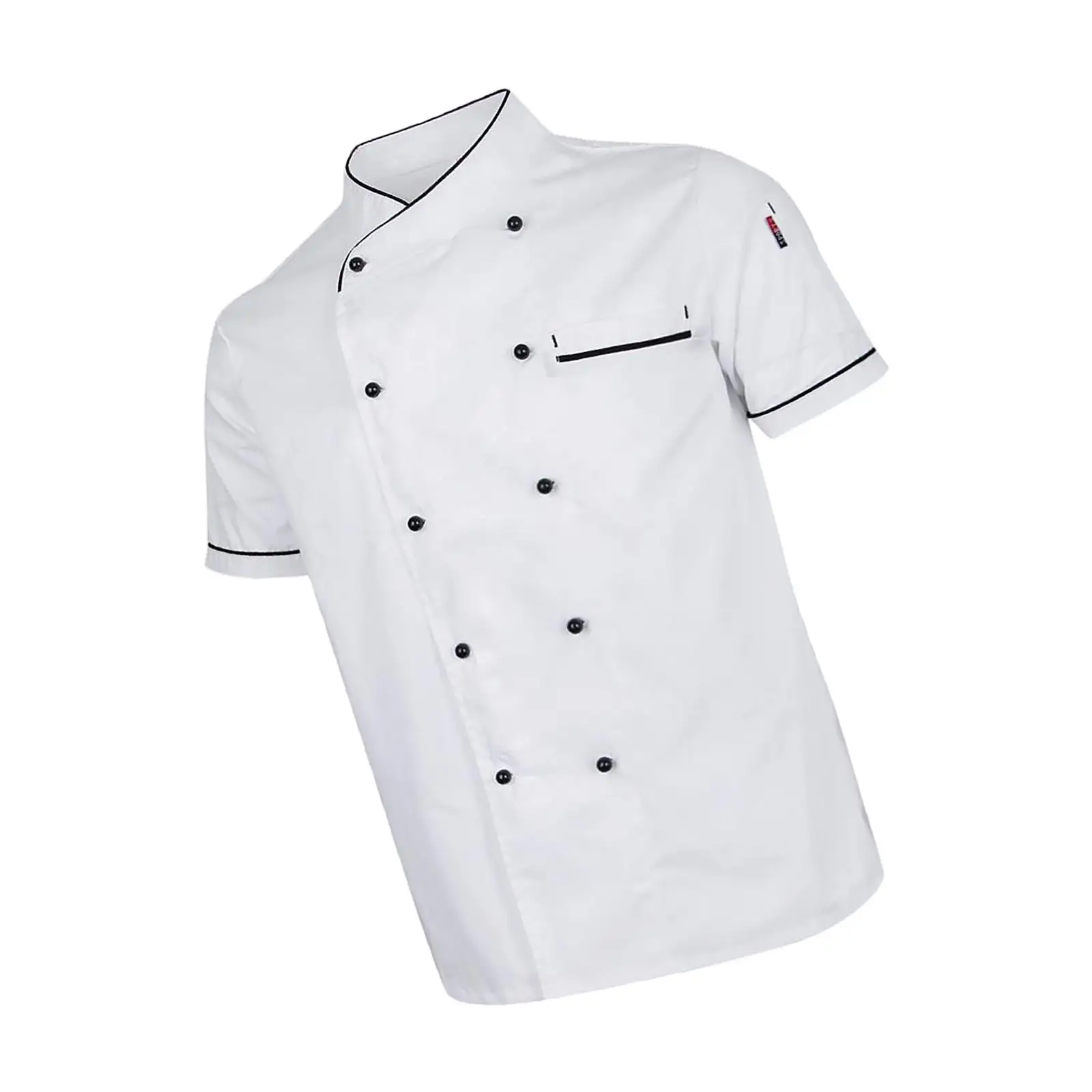 Unisex Chef Jacket Food Service Short Sleeve Breathable Executive Uniform Clothes Chef Coat for Catering Waiter Hotel Restaurant