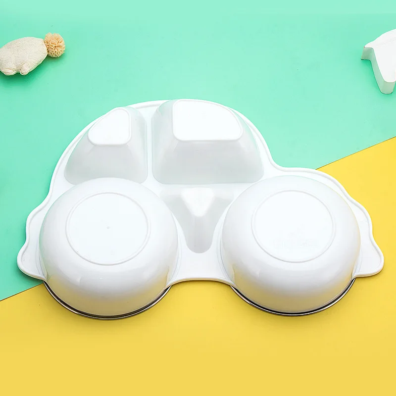 304 Stainless Steel Car-Shaped Divided Plate - For Adults (Weight Loss) & Kids, Home Dining Plate
