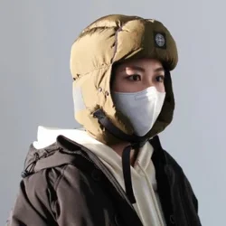 Winter Down Cotton Lei Feng Hat Nylon Reflective Full Head Ear Protection Cold Thickened Men and Women