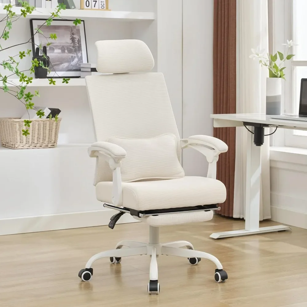 

Ergonomic Office Chair with Footrest, Headrest and Backrest, Chairs with Wheels 360 Swivel Task Chairs, Office Chair