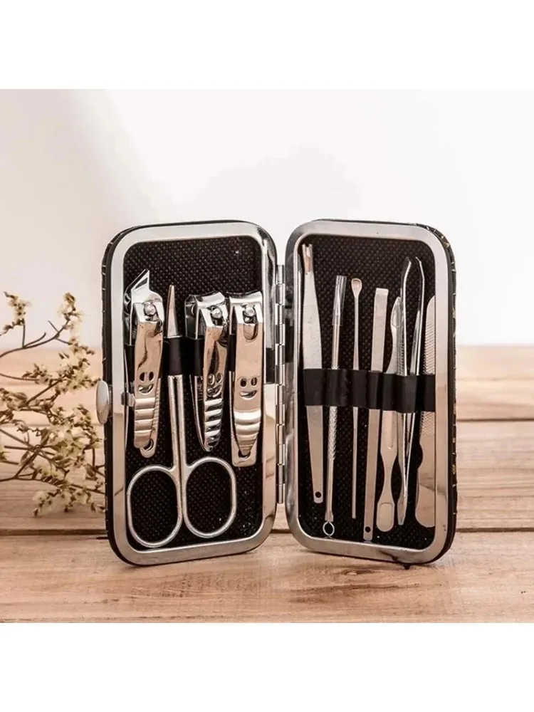 1 conjunto de 11 ferramentas para unhas Happy Face Conjunto de tesouras para lixa de unhas