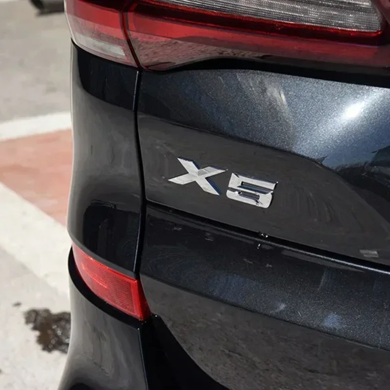 ABS Adhesive Matte Black Chrome Letter For Car Trunk BMW X5 Logo X5 Letters Stickers Emblem Badge E70 E53 F15 G05 Accessories view 6
