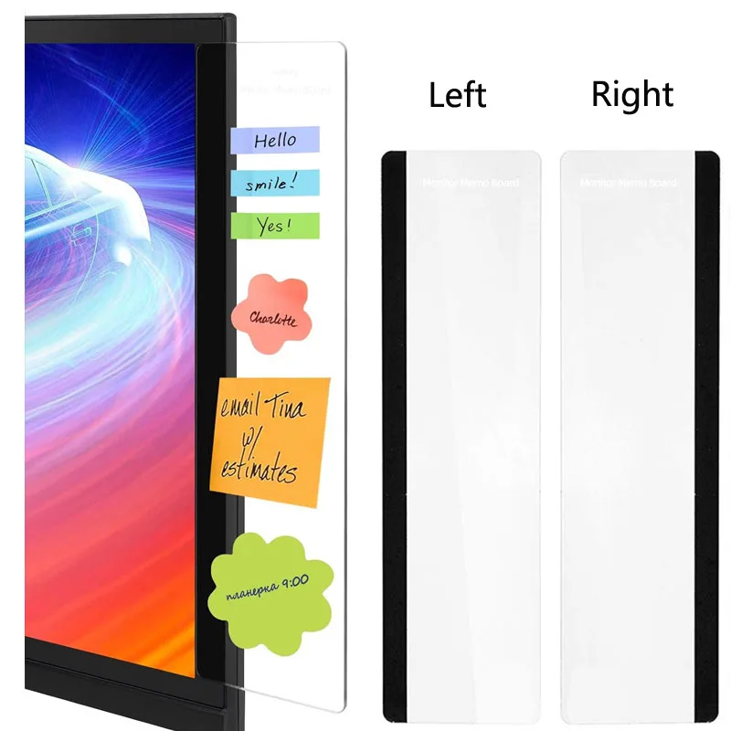 Left/Right Monitor Memo Board Clip - Streamline Workspace, Enhance Decor with Durable Note Holder for Home & Office