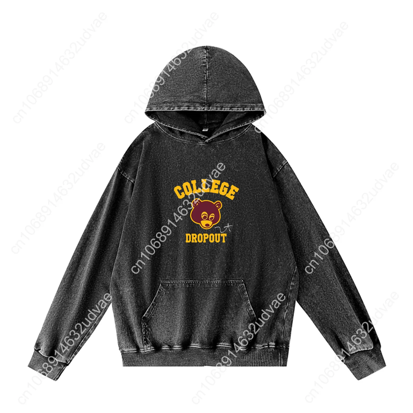 Kanye West Hoodies Retro Hooded Sweatshirt Man Woman Teenager Vintage Pullover Sweat Shirt with Pocket Oversized Custom Tops