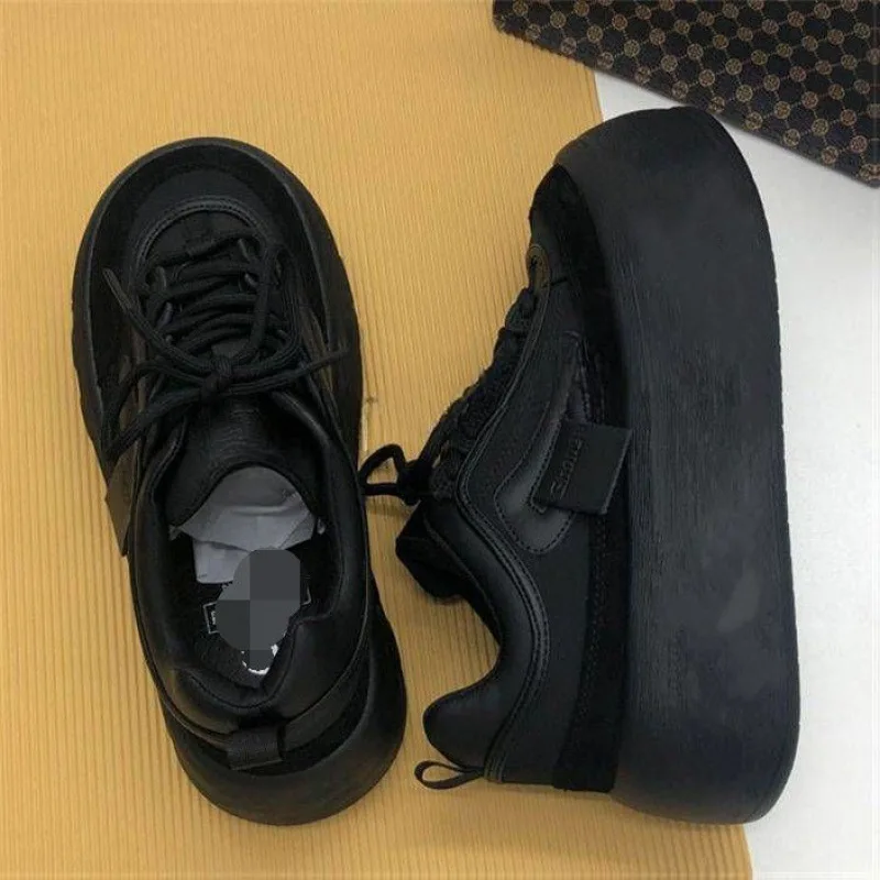 2024 Female Winter Chunky Sneakers Warm Casual Vulcanized Shoes Woman High Platform Boots Fashion Lace Up Low Top Sneakers