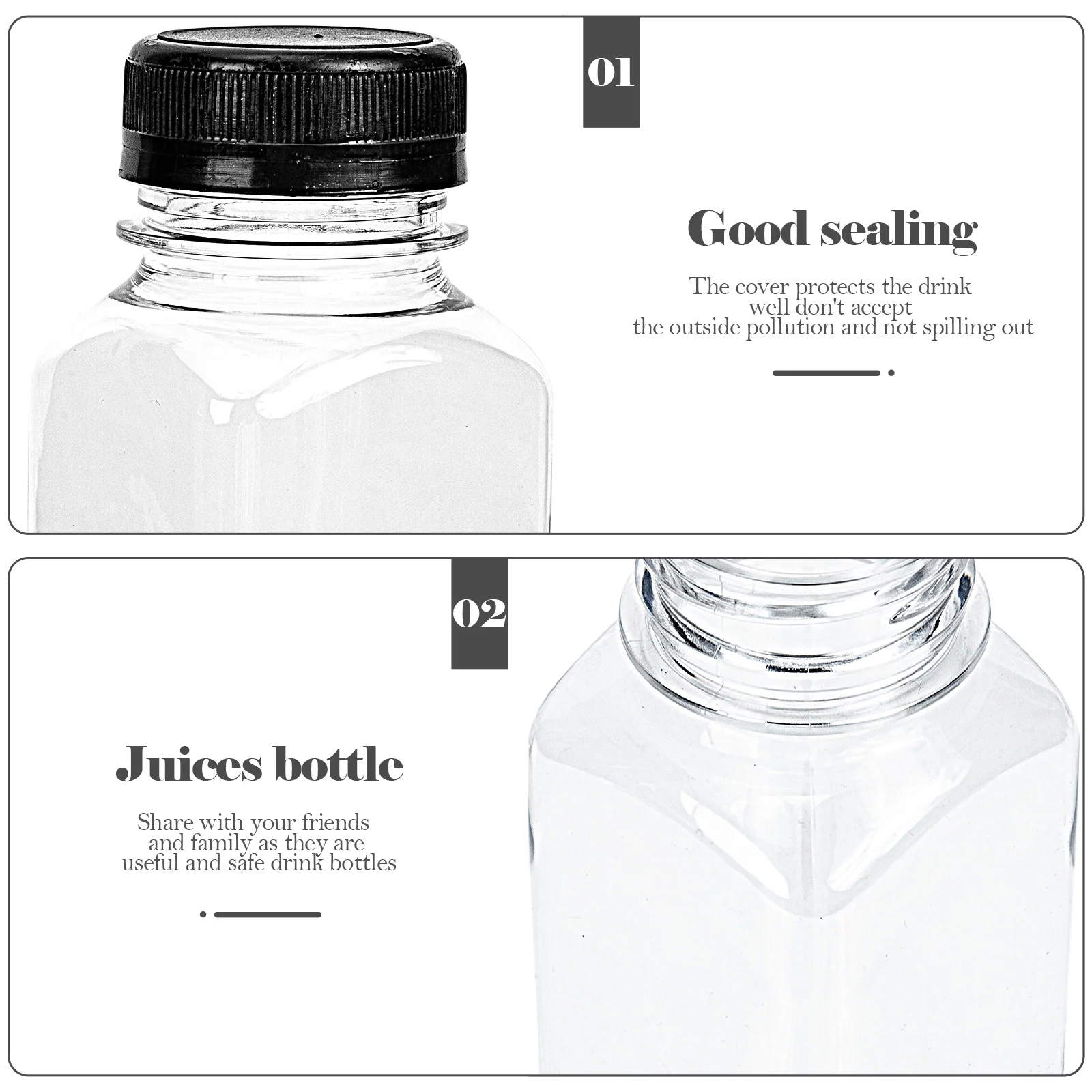 Drink Bottle Water Beverage Homemade Juice Bottles Clear Milk Plastic 300ML Drinking Empty Juices Pet