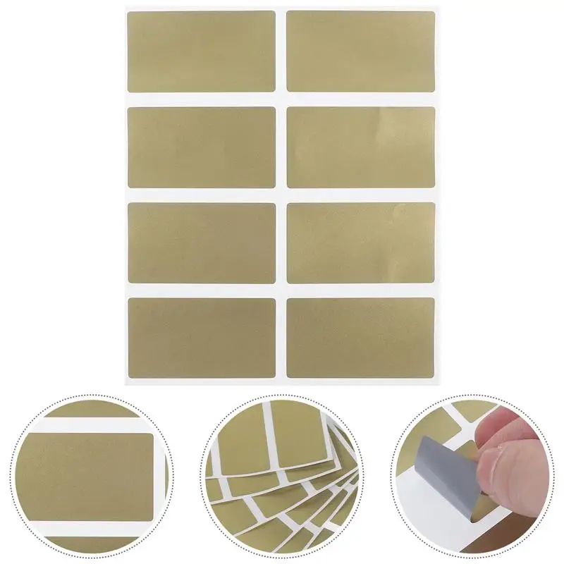 100Pcs Scratch Off Stickers Square 23*42mm Gold Blank For Secret Code Cover Home Wedding Message Economical Practical