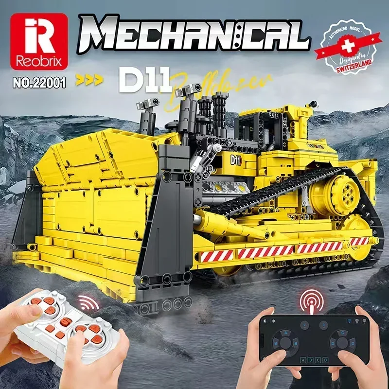 RC Crane Truck Model Building Blocks Brinquedos para Meninos, Cidade Veículo de Construção, Engenharia, Mecânica D11, Bulldozer, 42131, MOC, Presente