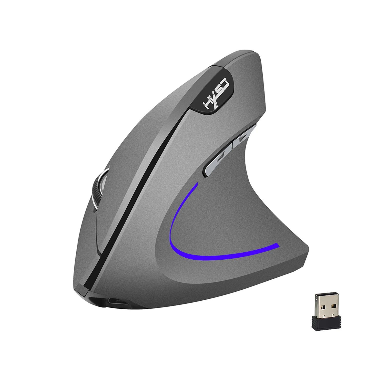 Hot choice HXSJ ergonomic optical mouse ABS 2400DPI adjustable rechargeable 600mA vertical mouse for office and mac