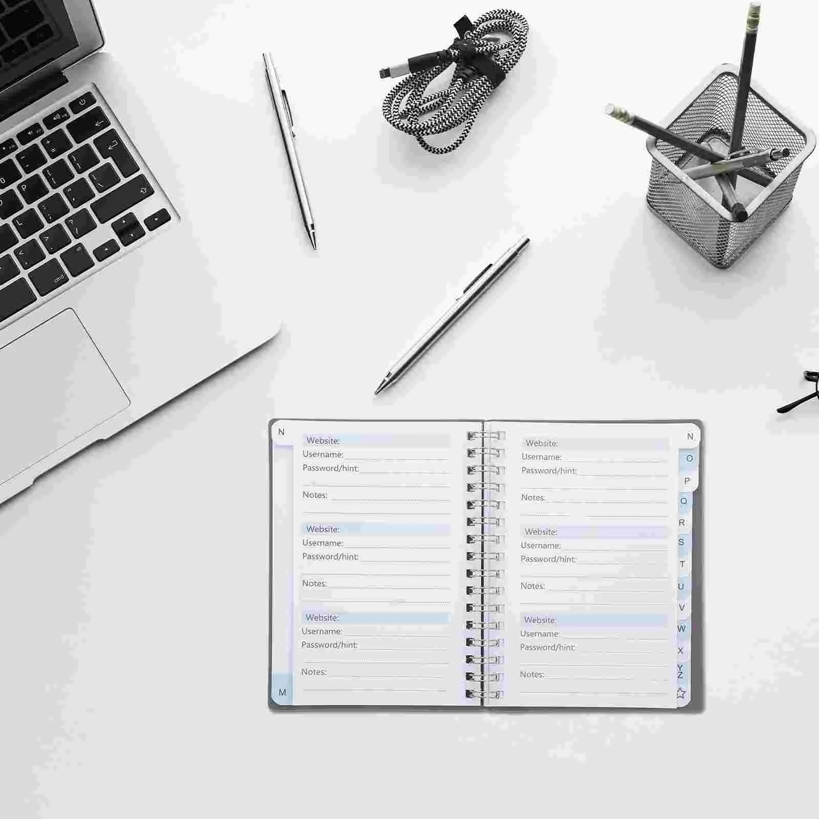 Password Book Computer Record Notepad for Websites Address Notebook Grey Notebooks