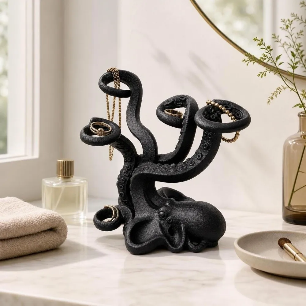 Multi-Slot Octopus Pen Holder Organizer 3D Printed Storage Rack Ornaments Tentacle-Shaped Octopus Statue Gift For Boyfriend