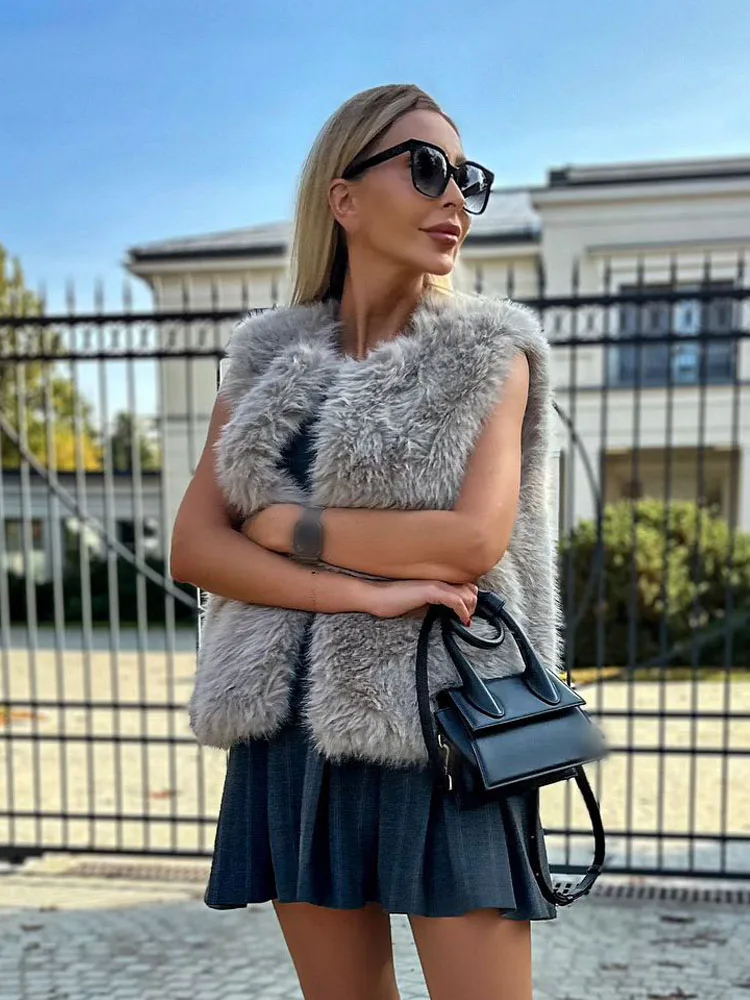 

HH Women Autumn Elegant Sleeveless O-Neck Solid Vest Top Woman Side Pockets Design Casual Slim Vest Coat Streetwear Mujer