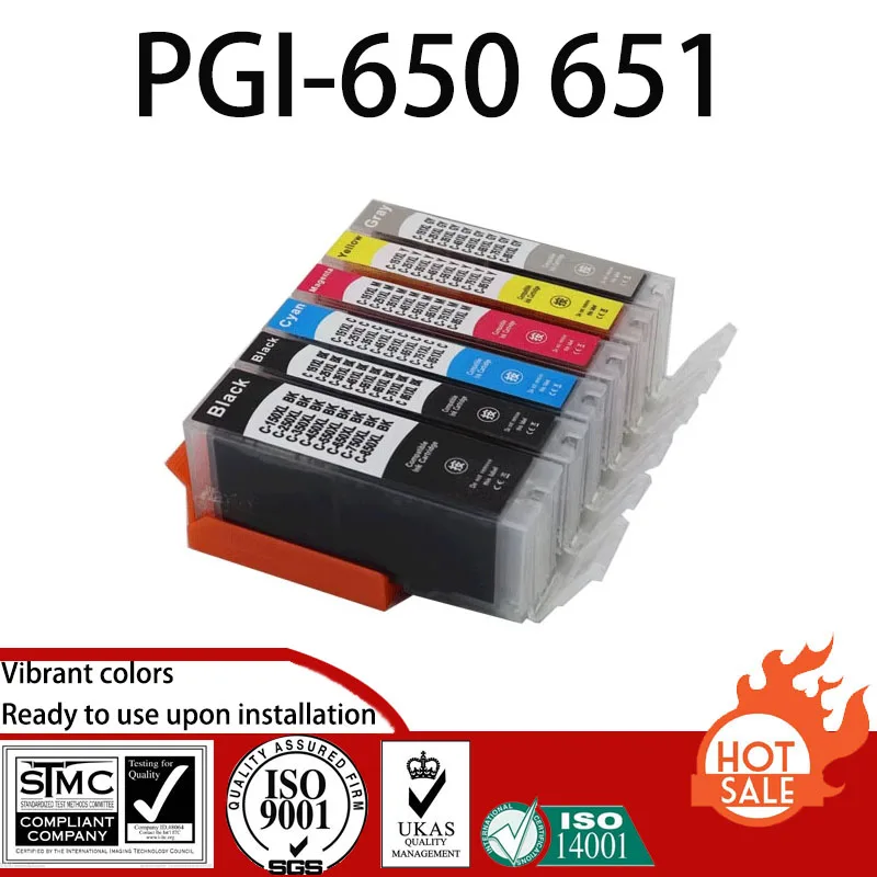 Compatible Ink Cartridge for Canon PGI-650 CLI-651 PGI650 CLI651 suit For Canon  PIXMA MG5460/MG5560/MG5660/MG6360/MG6460/MG6660