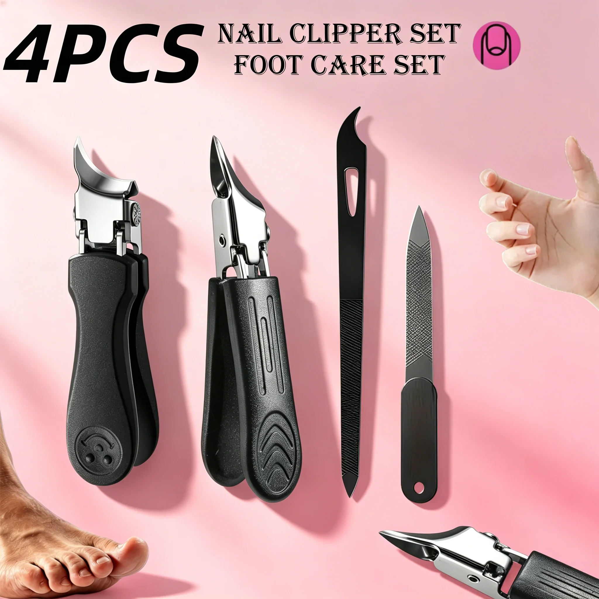 1/4pcs Toenail Thick Nail Clipper Set Heavy-Duty Podiatrist Grade Nail Cutter Dead Skin Remover Manicure Pedicure Nail Tools