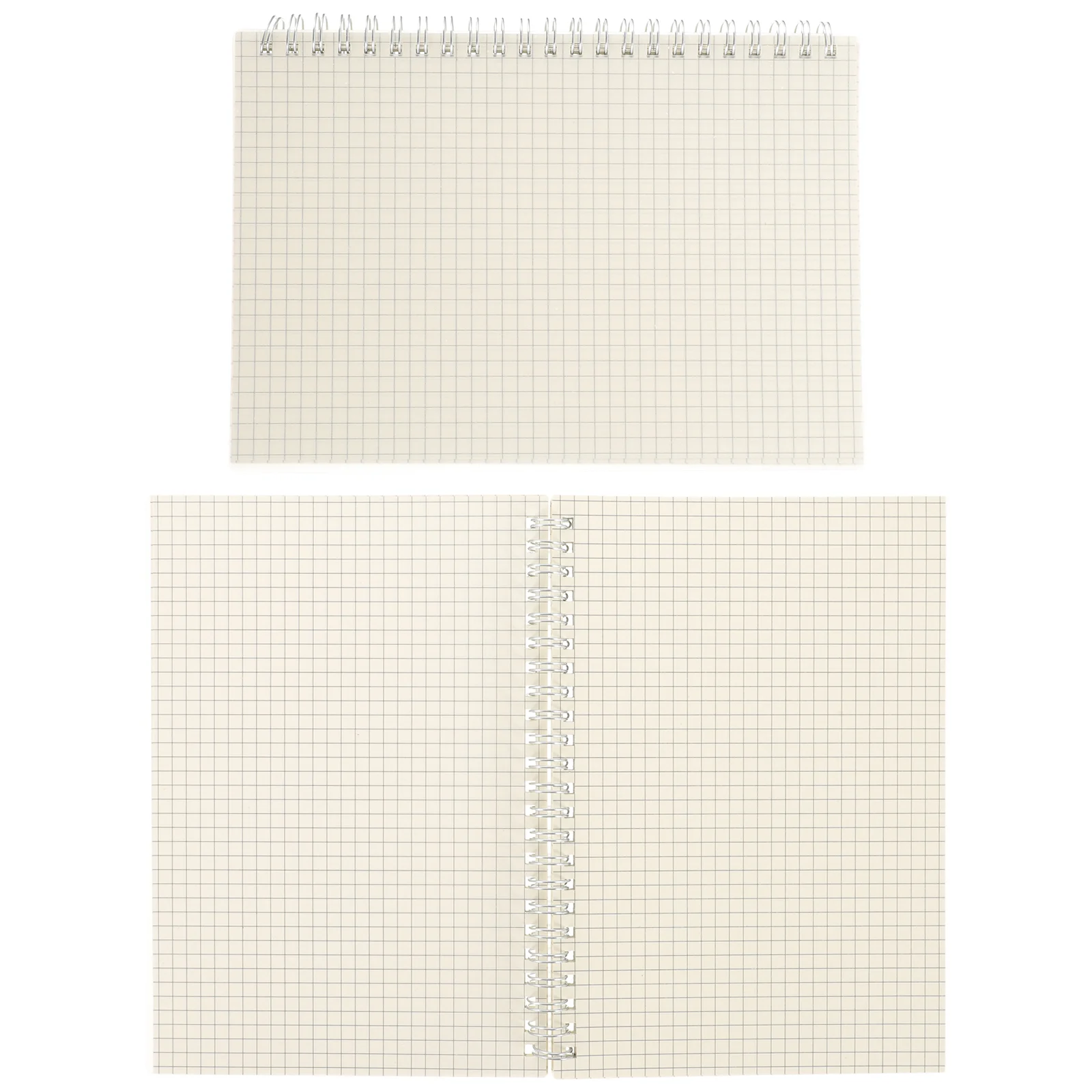 

2 Pcs Practical Notebook Graph Pad Straight Grain Convenient Paper Decorative Spiral