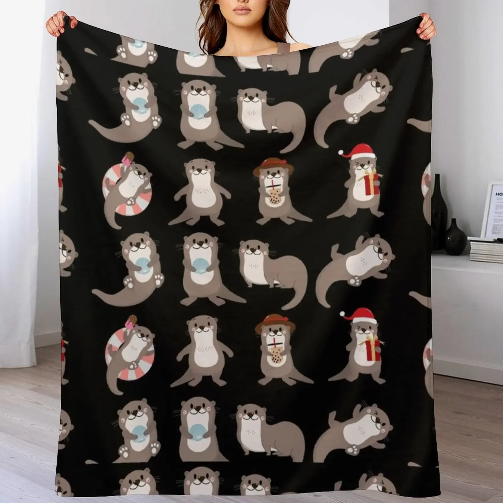 

Otter Throw Blanket All Weather Soft Throw Blanket for Sofa