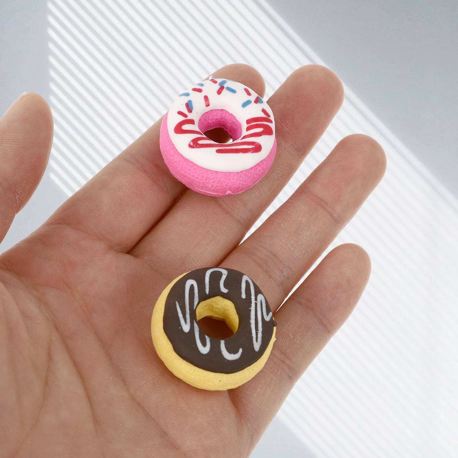 18pcs Doughnut Eraser Cute Mini Food Decorative Pencil Rubber Student Supplies Sweet Dessert Stationery Craft Gifts