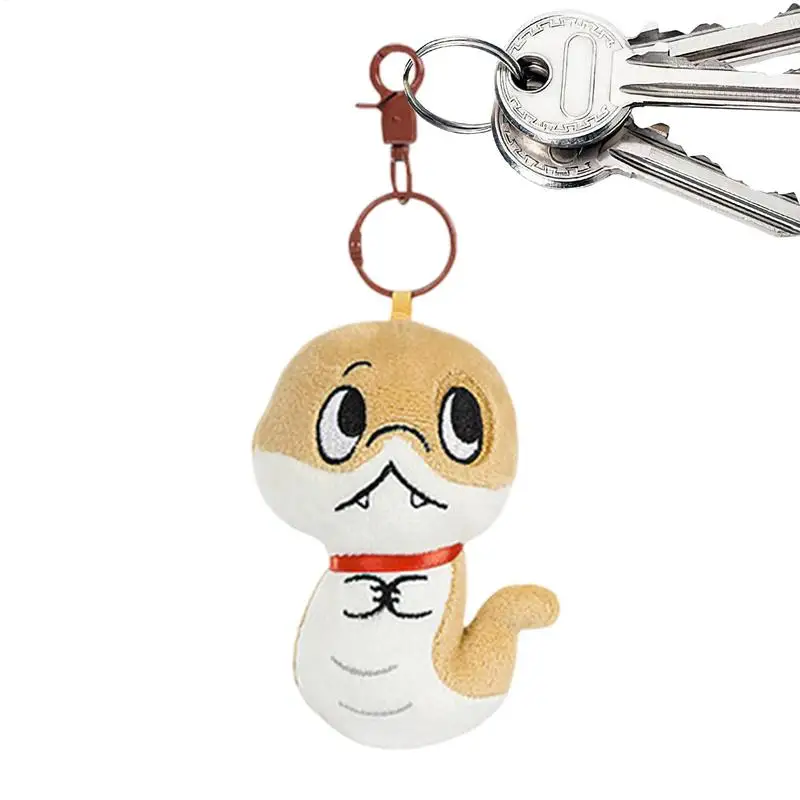 For YOGIN Plush Keychain Puppy Snake Cute Doll Emotional Keychain Cute Keyholder Backpack Pendant Cartoon Plushie Doll Keyring