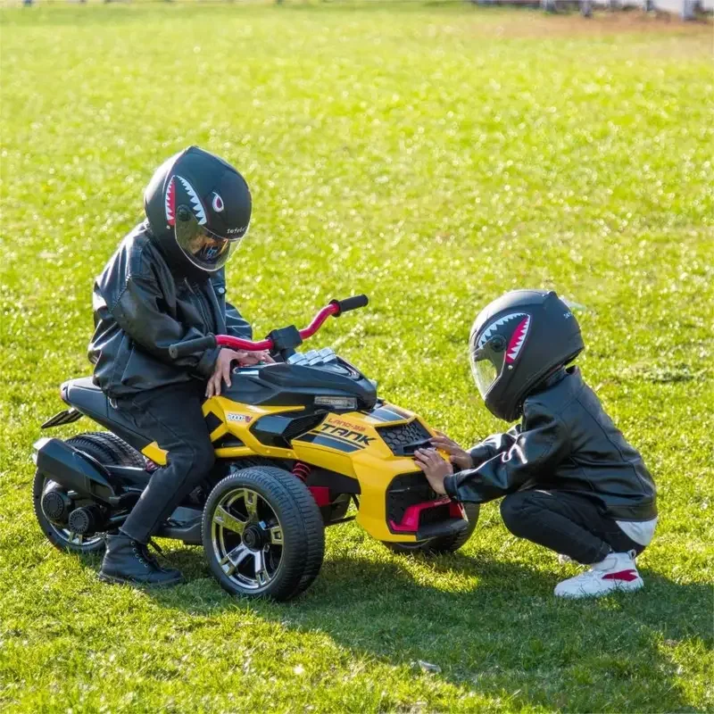 12V Kinder ATV Fahrt auf Spielzeug Dreirad-Elektrofahrzeug für 3-8 Jahre Kinder Geschenke Batteriebetriebenes Autospielzeug mit Lichtern, Musik