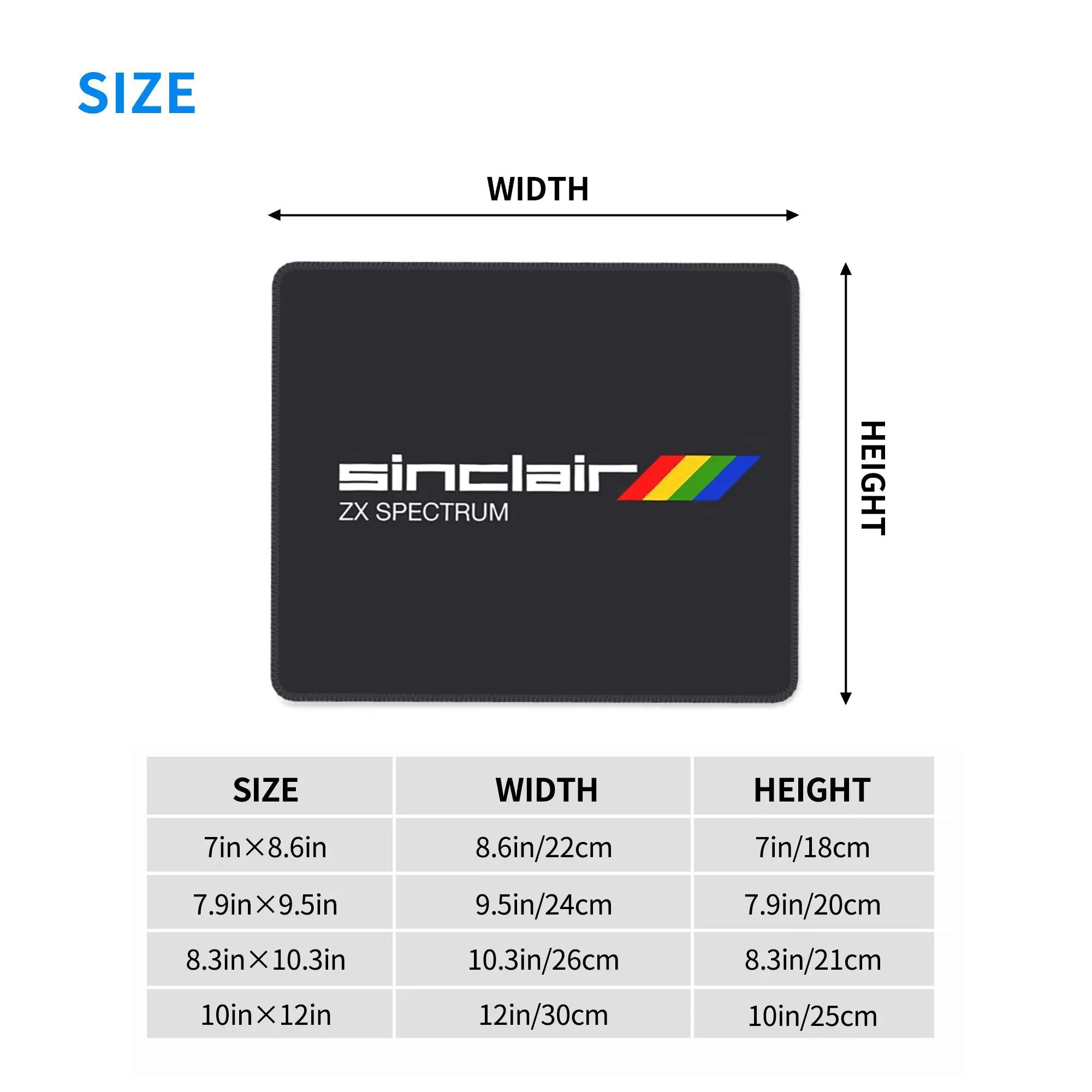 Spectrum zx Mouse Pad Computer Keyboard Mouse Mat Gaming PC Laptop Desk Mat Office Accessories Table Mats
