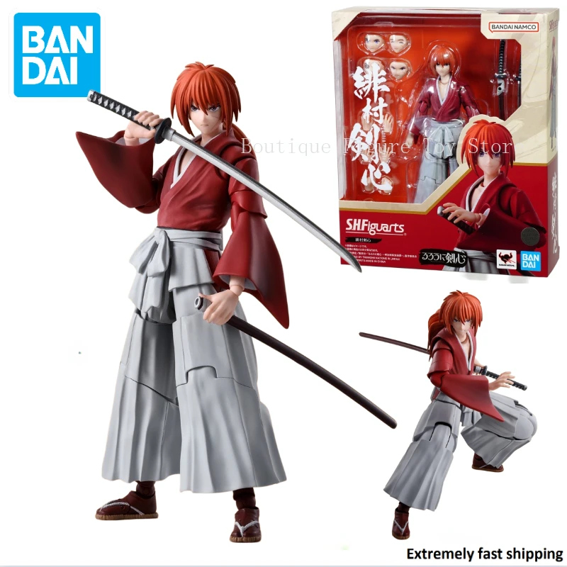 

In Stock Original Bandai S.H.Figuarts Rurouni Kenshin HIMURA KENSHIN Figure Anime Model Toy Collect Action Gift