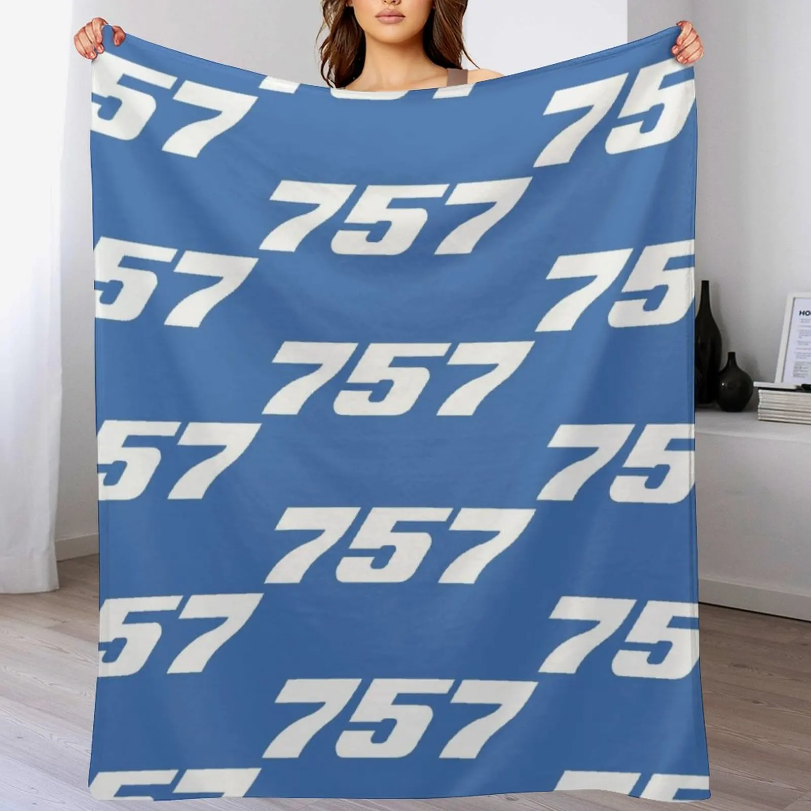 Boeing 757 Aircraft White Throw Blanket Thins Hairys Sofa Throw Blankets