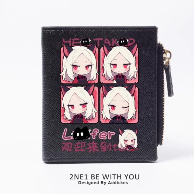 Anime Helltaker Lucifer Fashion Wallet PU Purse Card Coin Zipper Money Bag Cosplay Gift B2242